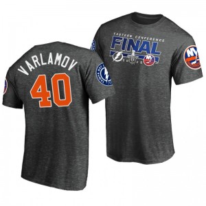 Islanders Semyon Varlamov Charcoal 2020 Stanley Cup Playoffs Eastern Conference Final Bound Matchup Tee - Sale