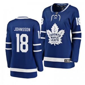 Andreas Johnsson Maple Leafs Women's Blue Breakaway Player Home Jersey - Sale