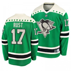 Penguins Bryan Rust 2020 St. Patrick's Day Replica Player Green Jersey - Sale