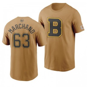 Bruins Brad Marchand Brown Vintage Carhartt X 47 Branded MVP T-Shirt - Sale
