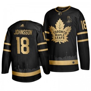 Maple Leafs Golden Edition #18 Andreas Johnsson OVO branded Black Jersey - Sale
