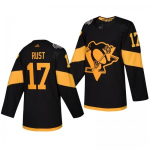 Penguins Men's Bryan Rust 2019 NHL Stadium Series Coors Light Authentic Black Jersey - Sale