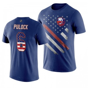 Ryan Pulock Islanders Royal Independence Day T-Shirt - Sale