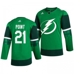 Lightning Brayden Point 2020 St. Patrick's Day Authentic Player Green Jersey - Sale