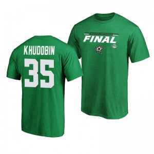 2020 Stanley Cup Playoffs Stars Anton Khudobin Green Western Conference Final Bound Overdrive T-Shirt - Sale