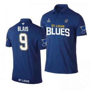 Blues 2019 Stanley Cup Champions Sammy Blais Royal Team Wordmark Polo Shirt - Sale