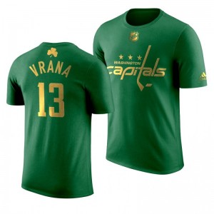 NHL Capitals Jakub Vrana 2020 St. Patrick's Day Golden Limited Green T-shirt - Sale