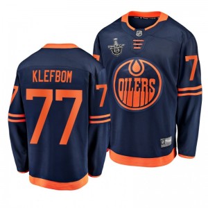 Oilers Oscar Klefbom 2020 Stanley Cup Playoffs Alternate Navy Jersey - Sale
