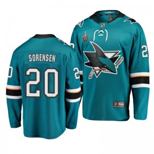 Sharks 2019 Stanley Cup Playoffs Marcus Sorensen Breakaway Player Teal Jersey - Sale