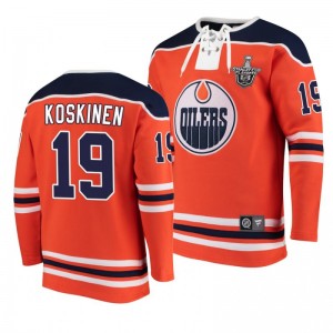 2020 Stanley Cup Playoffs Oilers Mikko Koskinen Jersey Hoodie Orange - Sale