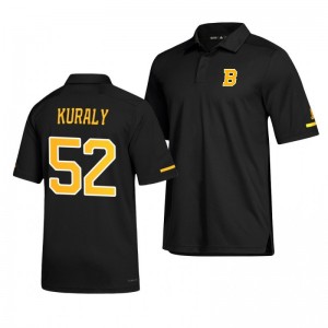 Bruins Sean Kuraly Alternate Game Day Black Polo Shirt - Sale