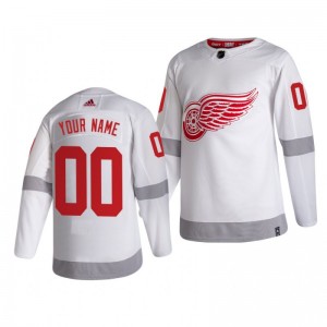 Custom Red Wings Reverse Retro White Authentic Jersey - Sale