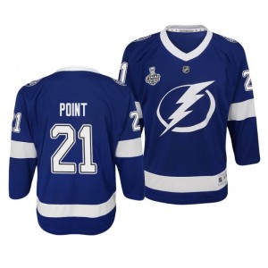 Lightning Brayden Point Youth 2020 Stanley Cup Final Replica Player Home Blue Jersey - Sale