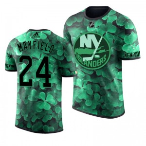 Islanders Scott Mayfield St. Patrick's Day Green Lucky Shamrock Adidas T-shirt - Sale