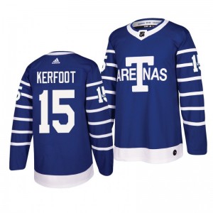 Men's Toronto Arenas Alexander Kerfoot #15 Blue Throwback Authentic Pro Jersey - Sale