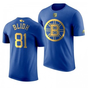 Boston Bruins Anton Blidh Bruins Royal T-Shirt - Sale