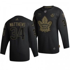 2020 Salute To Service Maple Leafs Auston Matthews Black Authentic Jersey - Sale