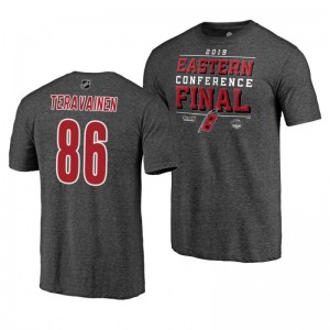 Hurricanes 2019 Stanley Cup Playoffs Teuvo Teravainen Eastern Conference Finals Gray T-Shirt - Sale