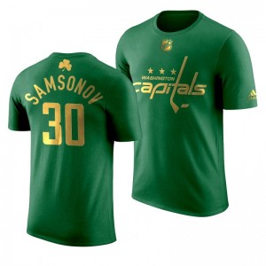 NHL Capitals Ilya Samsonov 2020 St. Patrick's Day Golden Limited Green T-shirt - Sale