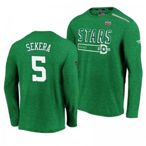 Dallas Stars Andrej Sekera Green 2020 Winter Classic Men's Long Sleeve T-Shirt - Sale