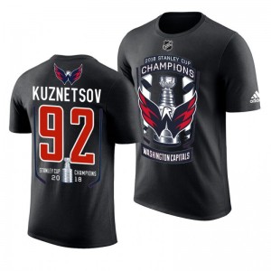 2018 Stanley Cup Champions Evgeny Kuznetsov Capitals Black Men's T-Shirt - Sale