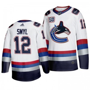Stan Smyl Canucks 50th Anniversary White Vintage Authentic Jersey - Sale