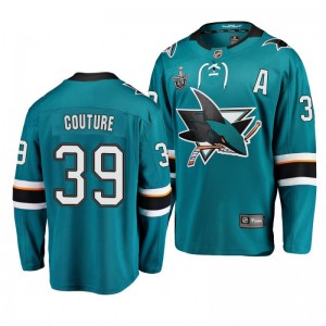 Sharks 2019 Stanley Cup Playoffs Logan Couture Breakaway Player Teal Jersey - Sale