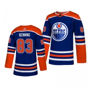Matt Benning Oilers Royal Adidas Authentic Player Alternate Jersey - Sale