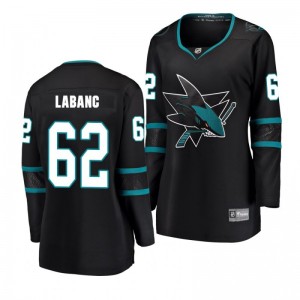 Kevin Labanc San Jose Sharks Black Breakaway Player Fanatics Branded Alternate Women's Jersey - Sale
