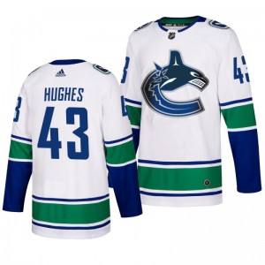 Quinn Hughes Canucks Authentic adidas Away White Jersey - Sale
