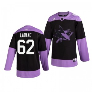 Kevin Labanc Sharks Black Hockey Fights Cancer Practice Jersey - Sale