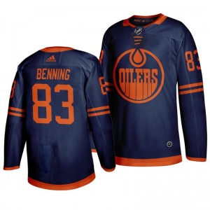 Oilers Matt Benning 2019-20 Alternate Third Authentic Jersey - Blue - Sale