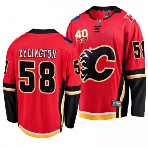 Flames 2019-20 40th Anniversary Oliver Kylington Home Breakaway Jersey - Sale