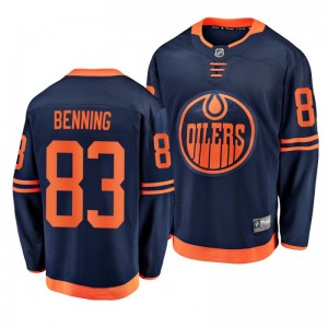 Oilers Matt Benning #83 Navy 2019-20 Alternate Premier Breakaway Jersey - Sale