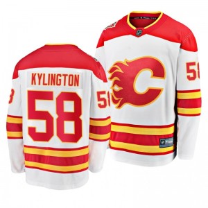 Oliver Kylington Flames White 2019-20 Heritage Breakaway Player Jersey - Sale