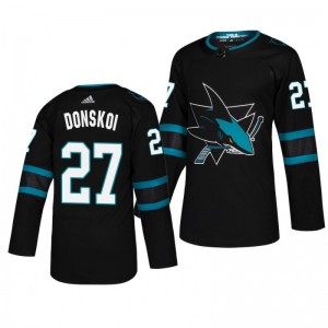 Joonas Donskoi Sharks Black Authentic Pro Third Alternate Jersey - Sale