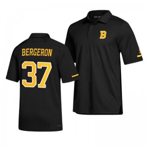 Bruins Patrice Bergeron Alternate Game Day Black Polo Shirt - Sale