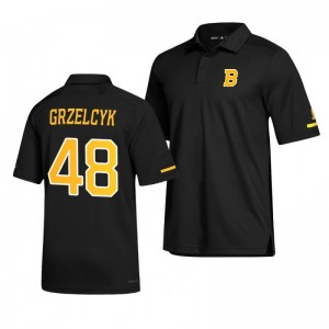 Bruins Matt Grzelcyk Alternate Game Day Black Polo Shirt - Sale