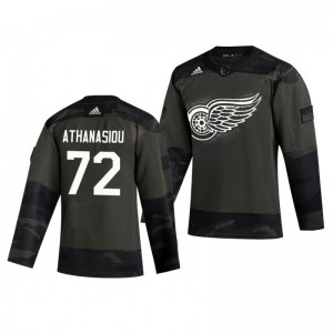Andreas Athanasiou 2019 Veterans Day Red Wings Practice Authentic Jersey - Sale