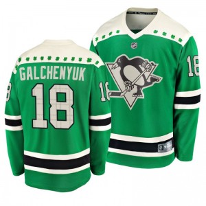 Penguins Alex Galchenyuk 2020 St. Patrick's Day Replica Player Green Jersey - Sale