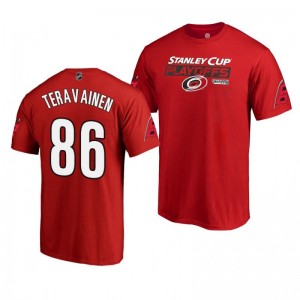 Hurricanes Teuvo Teravainen 2019 Stanley Cup Playoffs Bound Body Checking T-Shirt Red - Sale