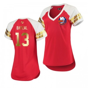 Mathew Barzal New York Islanders Mother's Day Golden Edition Red T-Shirt - Sale