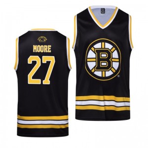 John Moore Bruins Black Hockey Home Tank Top - Sale