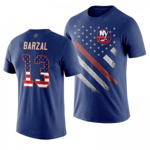 Mathew Barzal Islanders Royal Independence Day T-Shirt - Sale