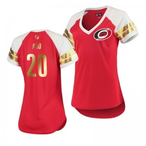 Sebastian Aho Carolina Hurricanes Mother's Day Golden Edition Red T-Shirt - Sale