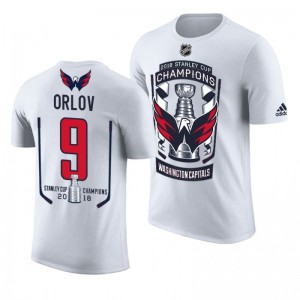2018 Stanley Cup Champions Dmitry Orlov Capitals White Men's T-Shirt - Sale