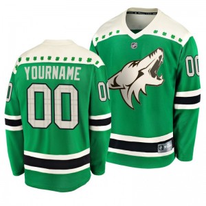 Coyotes Custom 2020 St. Patrick's Day Replica Player Green Jersey - Sale