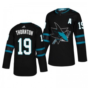 Joe Thornton Sharks Third Adizero Authentic Pro Alternate Black Jersey - Sale