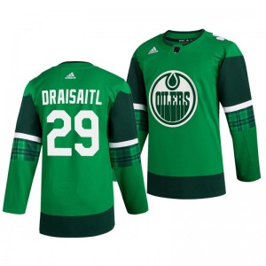 Oilers Leon Draisaitl 2020 St. Patrick's Day Authentic Player Green Jersey - Sale
