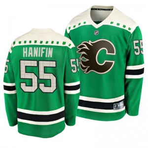 Flames Noah Hanifin 2020 St. Patrick's Day Replica Player Green Jersey - Sale